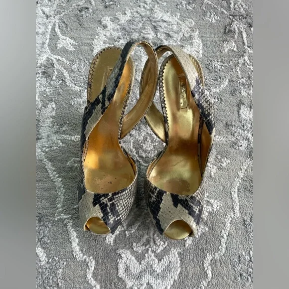 Python platform peep toe sling back - Picture 3 of 5